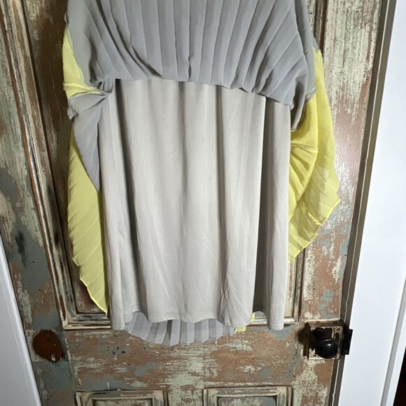 Pleated Skirt Gray And Yellow by Hem & Thread, Size S Romantic and Feminine - Picture 5 of 7